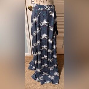 Lulu's Dusty Blue Floral Maxi Skirt